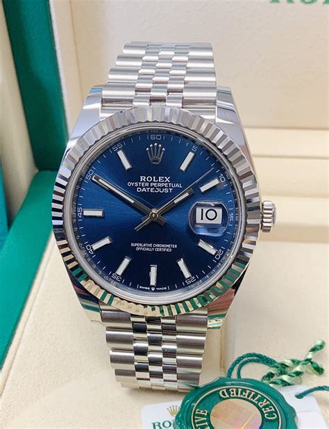 rolex datejust 41 2017 blue|rolex datejust 41mm price.